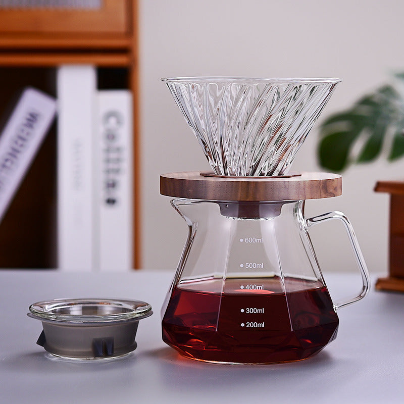 Glass Coffee Filter Sharing Pot Hand Pour Coffee Maker Set Drip Glass Filter Brewing Utensile