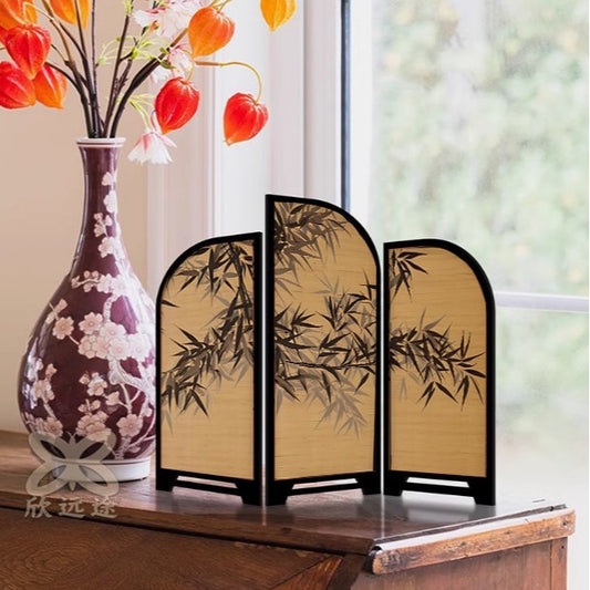 New Chinese screen table ornament "Ink Bamboo" medieval style entrance home ornament tea table table decoration painting