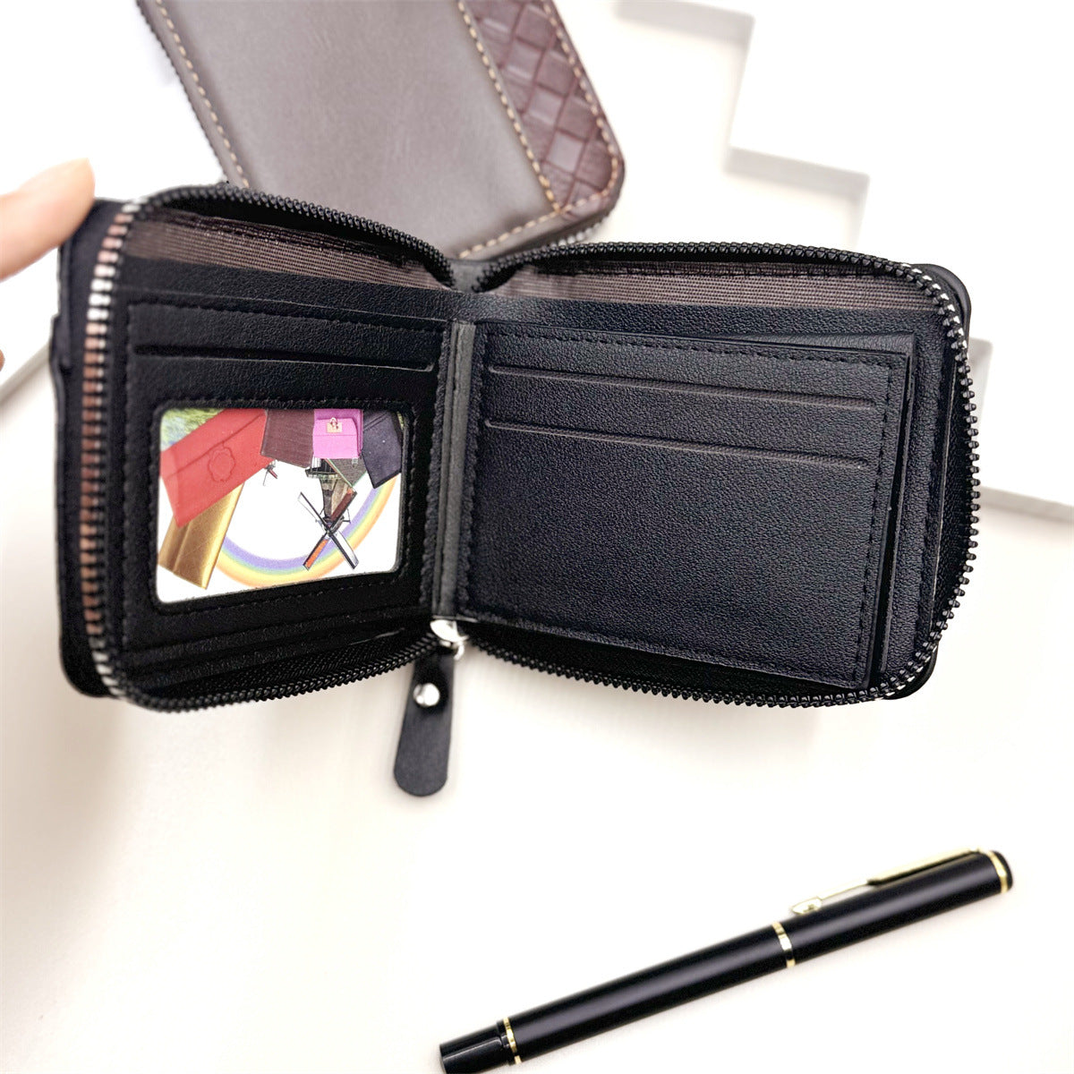 Cross-border European and American explosive products men's ins style zipper wallets short youth trendy bags spot manufacturers