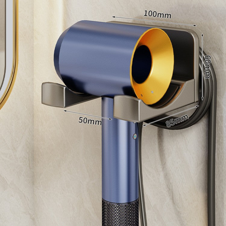 Hair dryer rack free punching bathroom hair dryer hanger bathroom wall-mounted hair dryer bracket storage artifact