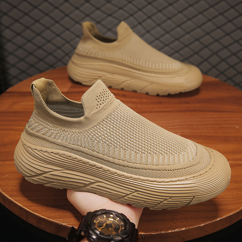 Men's Shoes 2025 Spring New Sneakers Flying Woven Breathable Board Shoes Casual Men's Shoes Autumn Men's Work Shoes Cloth Shoes