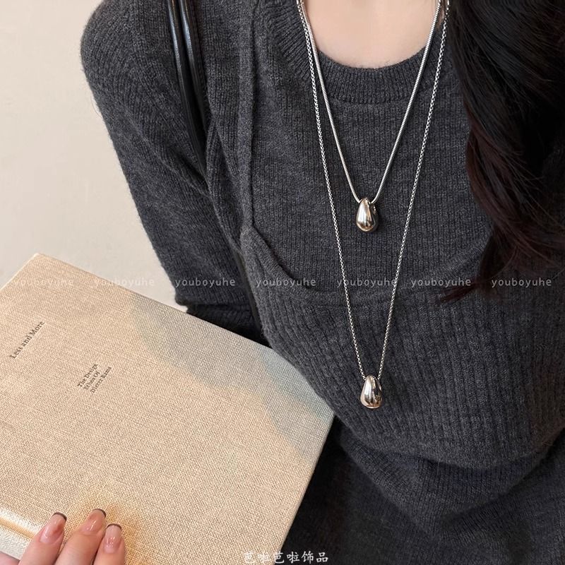Minimalist feng shui drop pendant necklace women's autumn and winter long sweatshirt sweater chain casual and versatile light luxury luxury accessories