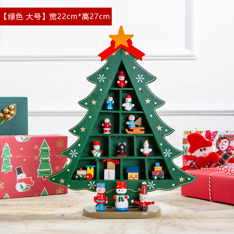 2025 Christmas Ornaments Small Mini Tree DIY Three-dimensional ins Scene Arrangement Tabletop Ornaments for Children Home