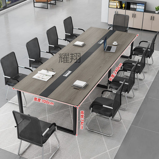 Conference table, bench table, simple modern desk, chair combination, meeting room, bench table, work table, double rectangular