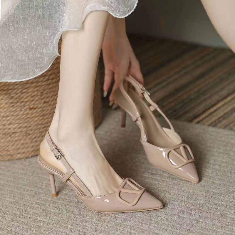 High Heels Women's French Spring Summer Pumps Plus Size Fashion 2024 Nude Small Fragrance Versatile Stiletto Heel Toe