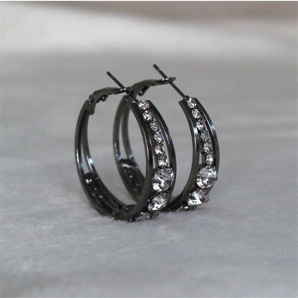 Cross-border explosive products European and American diamond inlaid women's earrings Large circle earrings earrings ear jewelry manufacturers wholesale