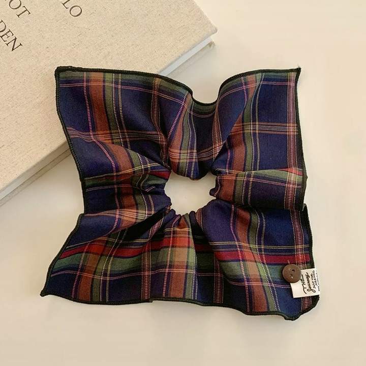 New Chinese blended style square scarf large intestine scrunchie women's large high-end square headband low ponytail hair tie hair accessory