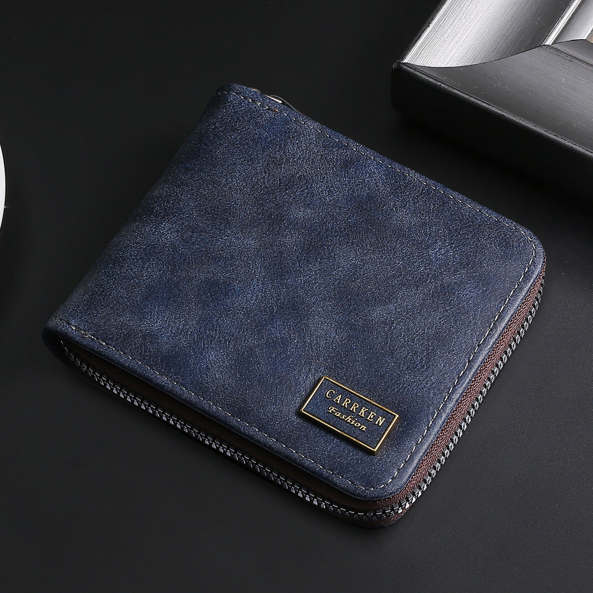 New Men's Business Fashion Multifunctional Zipper Short Wallet Large Capacity Multi Card Wallet Change Wholesale