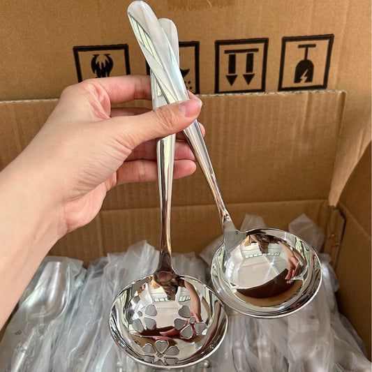 Yinuo Kitchen 304 Stainless Steel Thickening Spoon Soup Spoon Household Thickened Long Handle Soup Drinking Soup Porridge Spoon