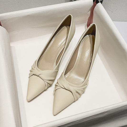 Design sense niche temperament high heel women's stiletto heel 2025 autumn new French elegant banquet pointed toe shoes