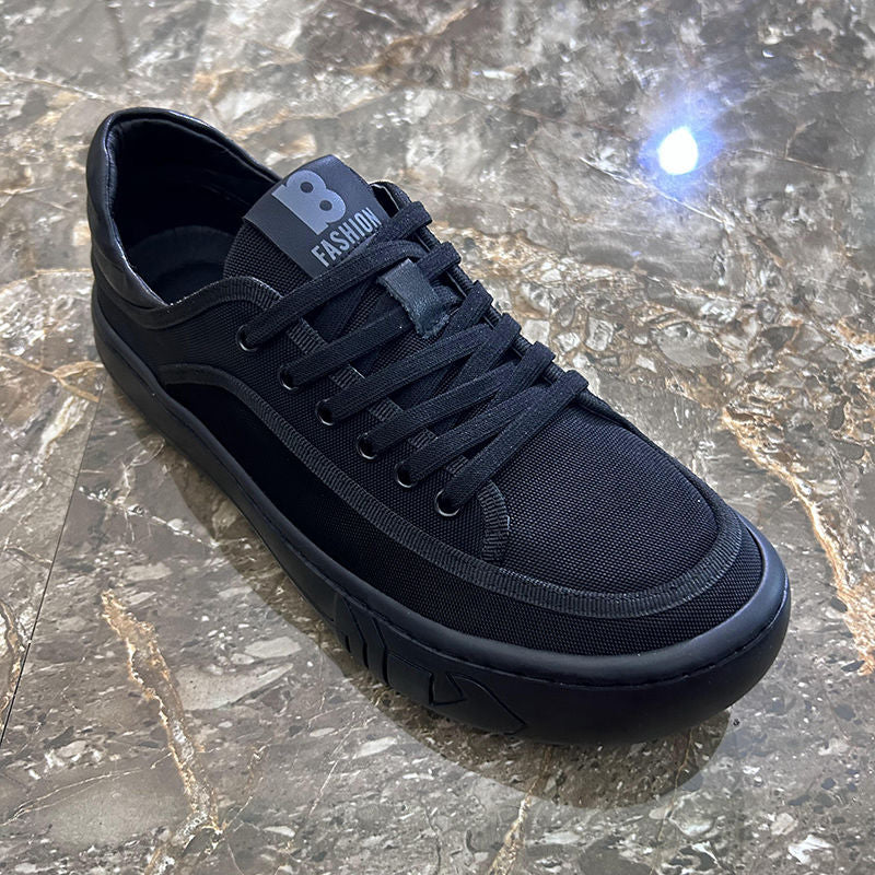 New casual sports board shoes men's round toe ultra-light thick sole clear color lycra breathable mesh shoes men's shoes trendy