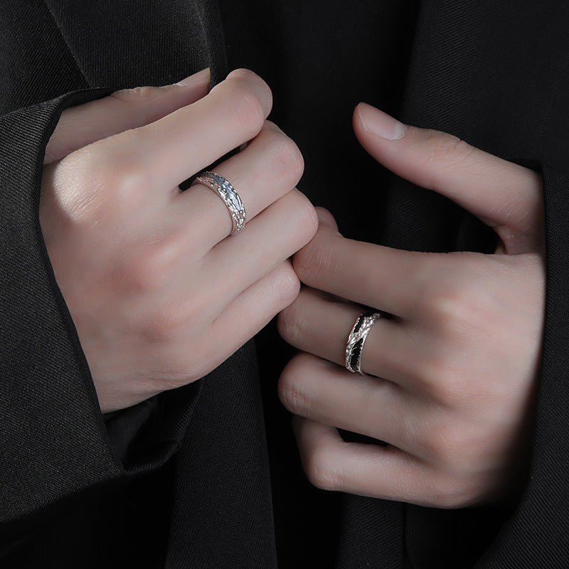 Shadow ring, men's high-end sense of trendy brand, boys' single rings, index finger rings, self-discipline rings, light luxury rings, niche rings, tail rings