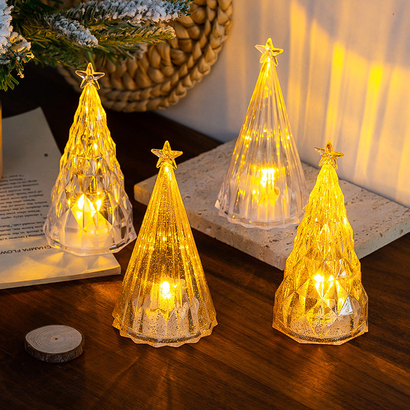 Christmas decorations tabletop ornaments glowing Christmas tree night lights kids creative gifts Christmas decoration props