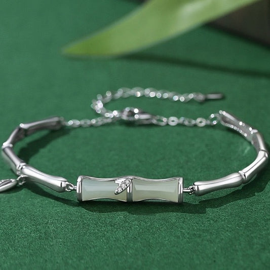 Golden Bamboo Bracelet Bracelet for Women Light luxury niche design jewelry Versatile fashion personality new anklet women