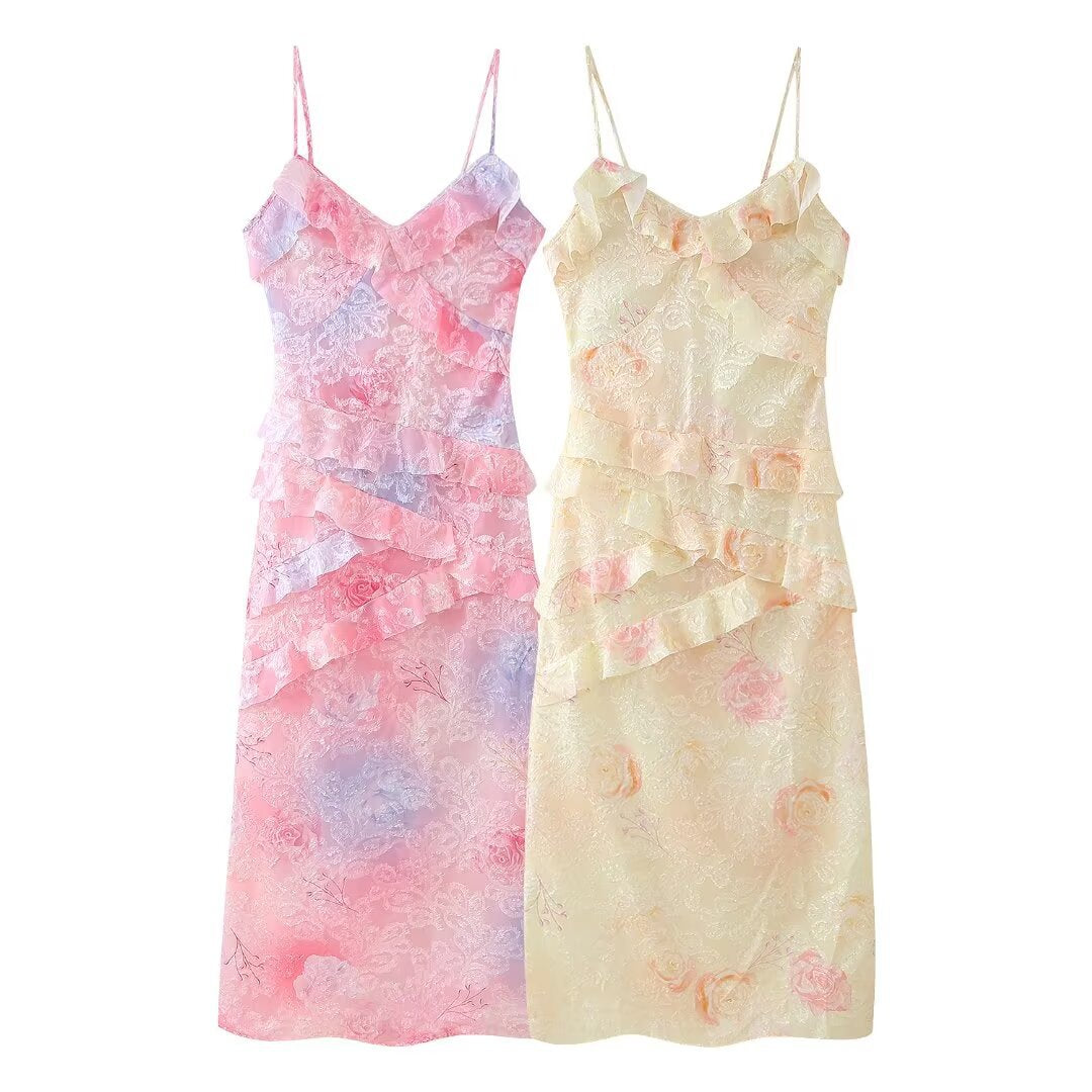 Cross-border European and American women's clothing AliExpress popular wavy slip dresses - long-term stocking is assured to be on the shelves