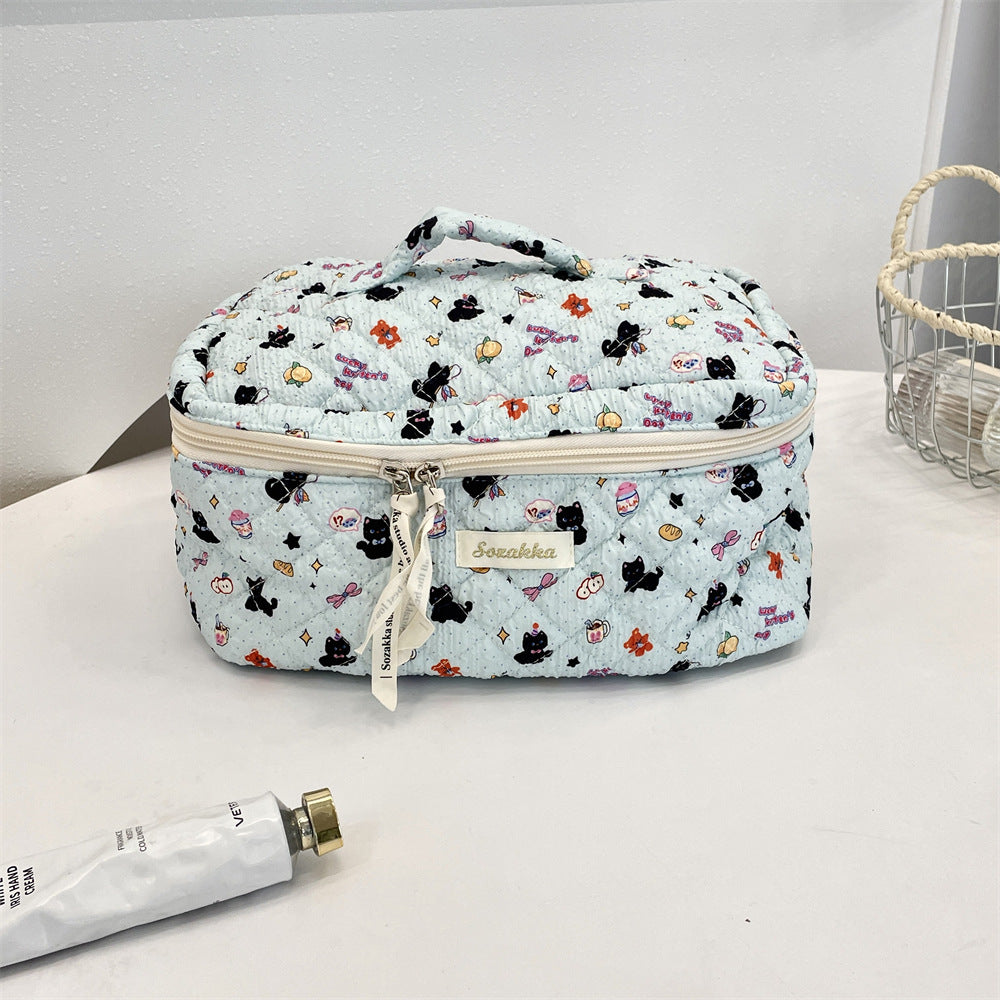 54131 [Copyright] Cosmetic bag female cartoon cute portable large capacity travel item storage bag handbag
