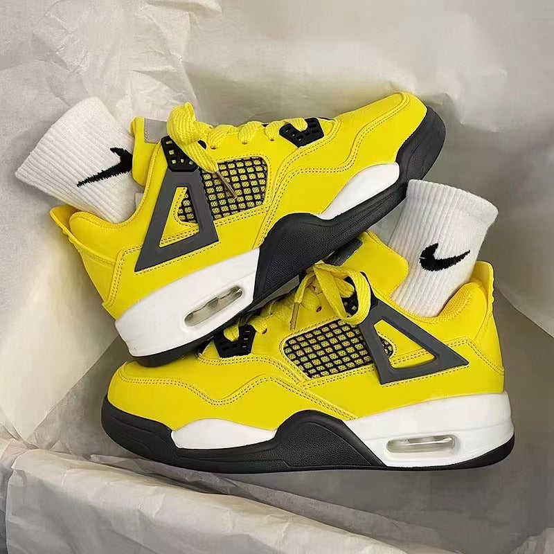 Chic Hong Kong style air cushion basketball sports shoes for men and women couple models lightweight student casual shoes