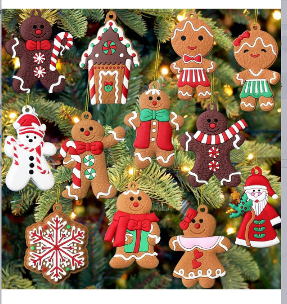 Cross-border hot sale classic Christmas gingerbread man pendant, Christmas decorations, Christmas tree pendants, spot wholesale