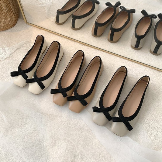 Flat Gentle Evening Shoes French Small White Shoes Single Shoes Women's Shoes Spring Summer 2024 Soft Sole Black Ballet Shoes