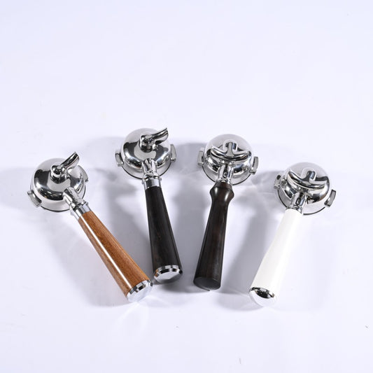 Stainless Steel Amphora 58mm Handle Double Spout Split E61 Universal Solid Wood Espresso Machine Handle