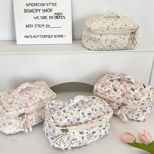 54131 [Copyright] Cosmetic bag female cartoon cute portable large capacity travel item storage bag handbag