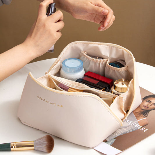 ins Portable Large Capacity PU Portable Toiletry Bag Travel Partition Storage Bag Organ Pillow Cosmetic Bag Wholesale