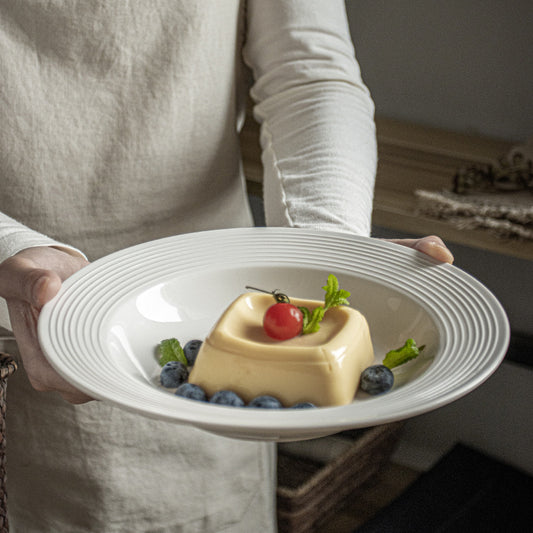 Ceramic straw hat plate, Japanese style high-quality white dessert plate, household dish plate, plate, tableware, dinner plate, bowl, wholesale plate, plate, plate, plate, plate