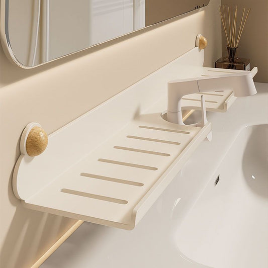 Bathroom shelf, washbasin, faucet in front of the mirror, toilet wall-mounted, non-punching cosmetics storage and hanging shelf