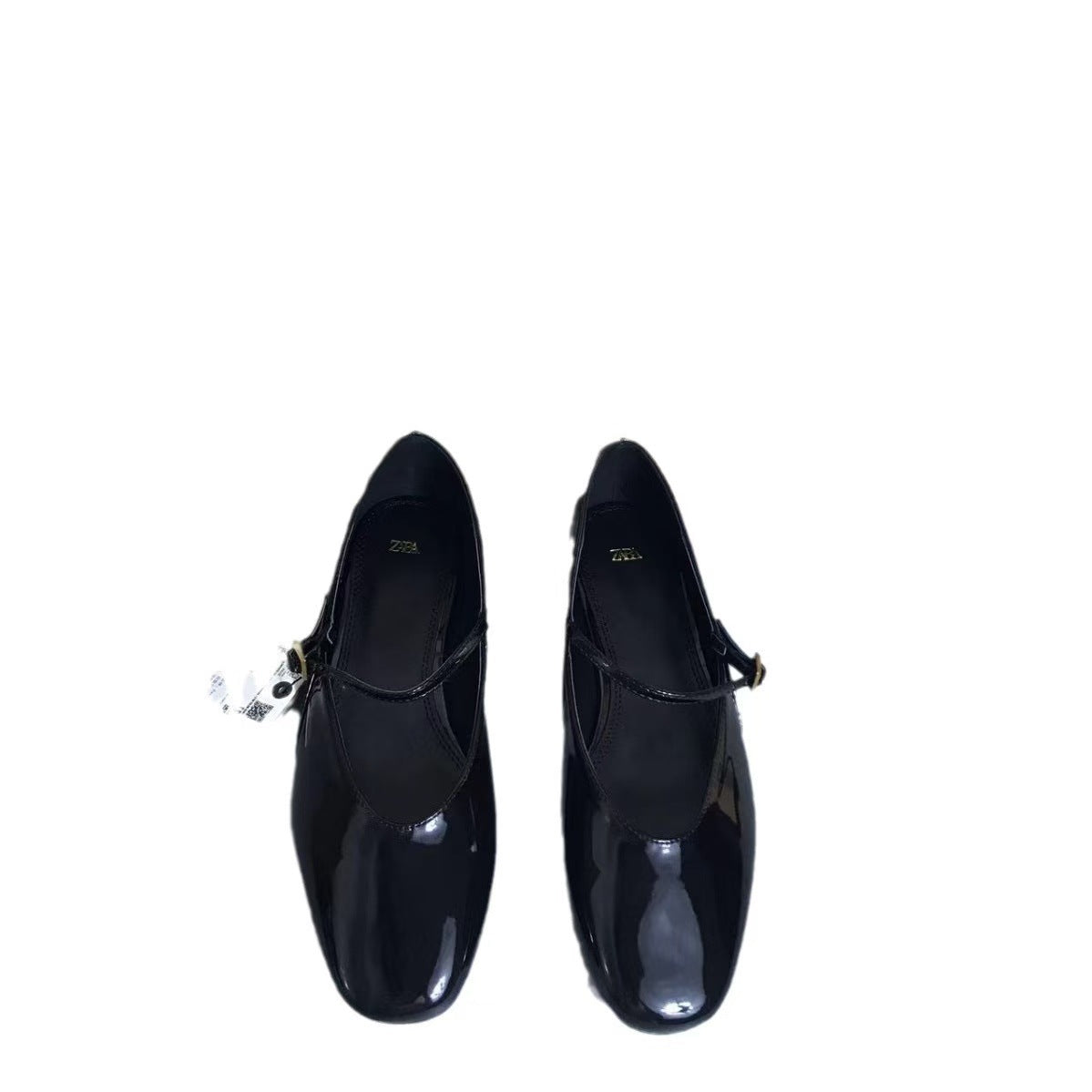 ZA Women's Shoes Spring 2024 New Women's Shoes Red Patent Leather Mary Jane Ballet Flats French Pumps