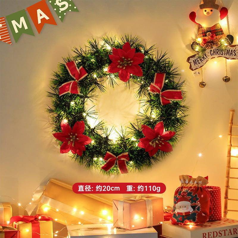 Christmas Christmas decoration wall luminous Christmas tree Christmas ornament pendant pine cone rattan pendant