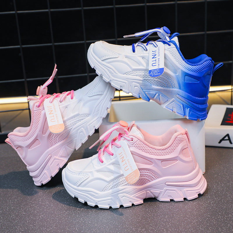 Girls sneakers breathable 2023 summer new Korean version kids net shoes small white shoes schoolgirl running shoes soft sole