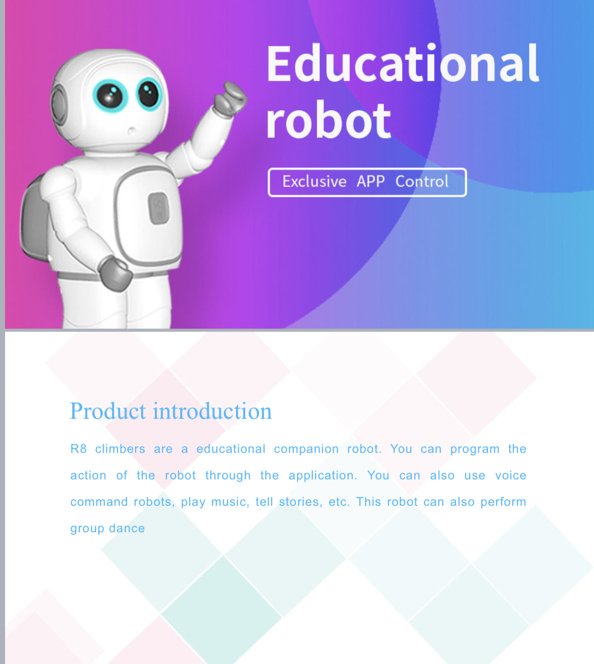 Climber R8 English version intelligent robot programming dancing children accompany toys and interaction