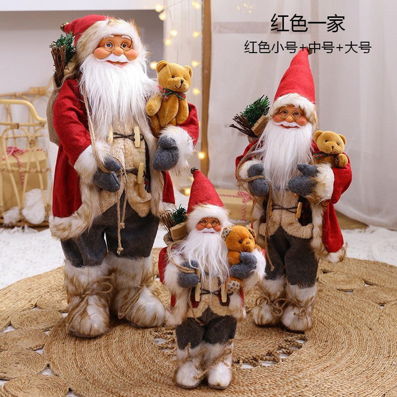 Cross-border hot sale Santa Claus doll ornaments Christmas scene decoration welcome hotel window table decoration