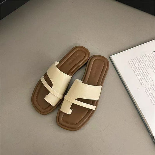 2024 Summer New Slippers Women's Korean Version Retro Simple Slippers Slippers Roman Sandals