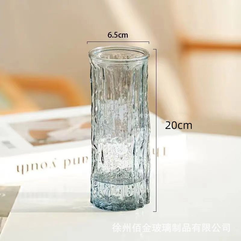 ins style Internet celebrity frozen vase glacier vase glass transparent flower arrangement rose flower living room table ornament bottle