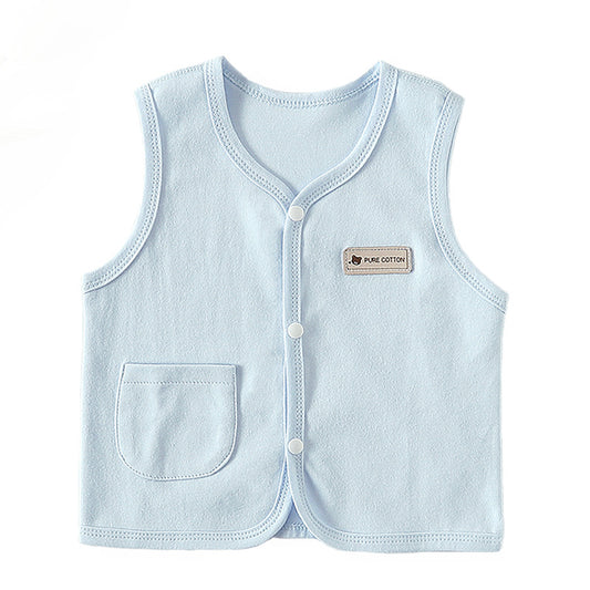 Baby vest: baby girl, summer thin shoulder, boy cotton single-layer pony clip, wearing a spring and autumn vest is super cute