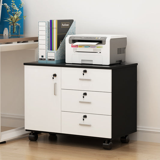 *v Office Mobile Low Cabinet File Cabinet Wooden Chest of Drawers with Locks Floor Floor Printer Data Locker