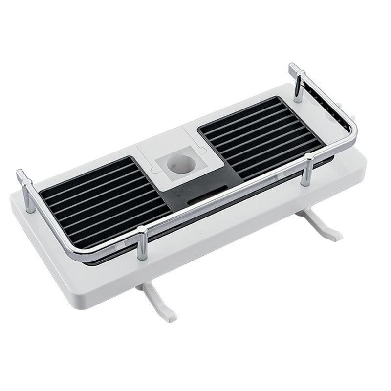 shower bathroom shelf free toilet shower rod tray household storage basket hanger plastic toilet hook