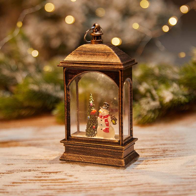 Christmas decoration wind lantern crystal light Santa Claus Christmas party decoration Christmas ornament Christmas gift