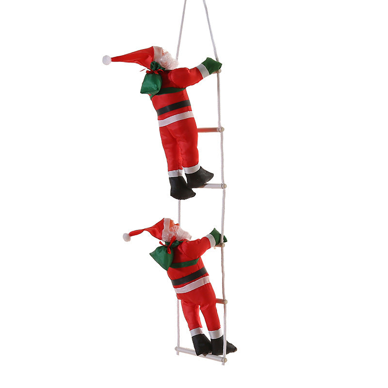 Cross-border Christmas Ladder Santa Claus Window Pendant Christmas Doll Ladder Climbing Ladder Decoration Props