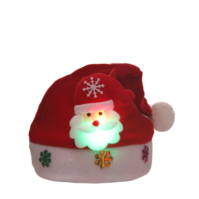 Christmas Glow Christmas Hat Adult Kids Cartoon Hat Snowman Hat for Old Man Christmas Small Gift Party Decoration