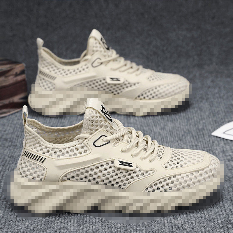 Beach shoes, summer mesh casual shoes, breathable cut-out sandals, versatile lightweight men's outdoor sports trendy shoes