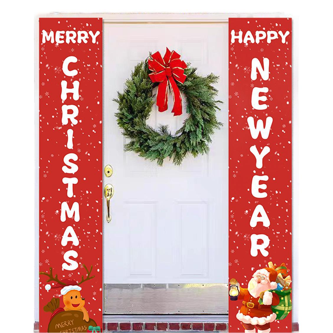 Christmas hanging cloth store background wall atmosphere decoration banner bar shopping mall store scene layout banner photography