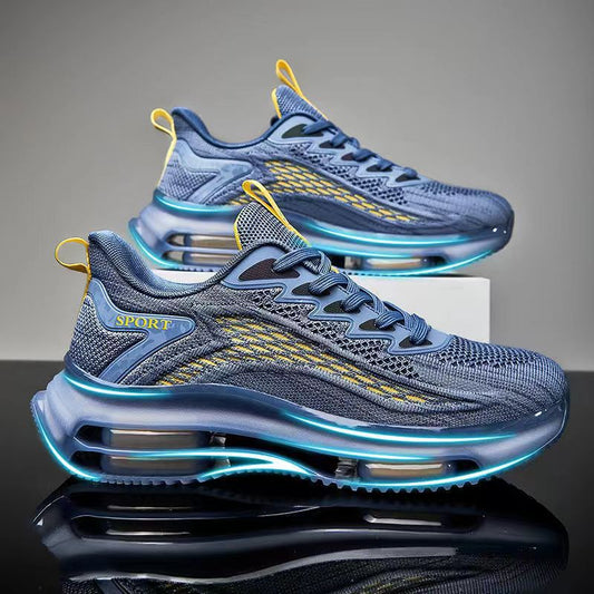 Men's Shoes 2024 New Full Palm Air Cushion Running Shoes Trend Anti-slip Shock Absorbing Casual Sneakers Summer Daddy Tide Shoes