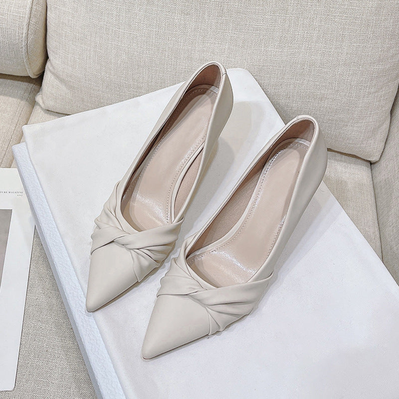 Design sense niche temperament high heel women's stiletto heel 2025 autumn new French elegant banquet pointed toe shoes