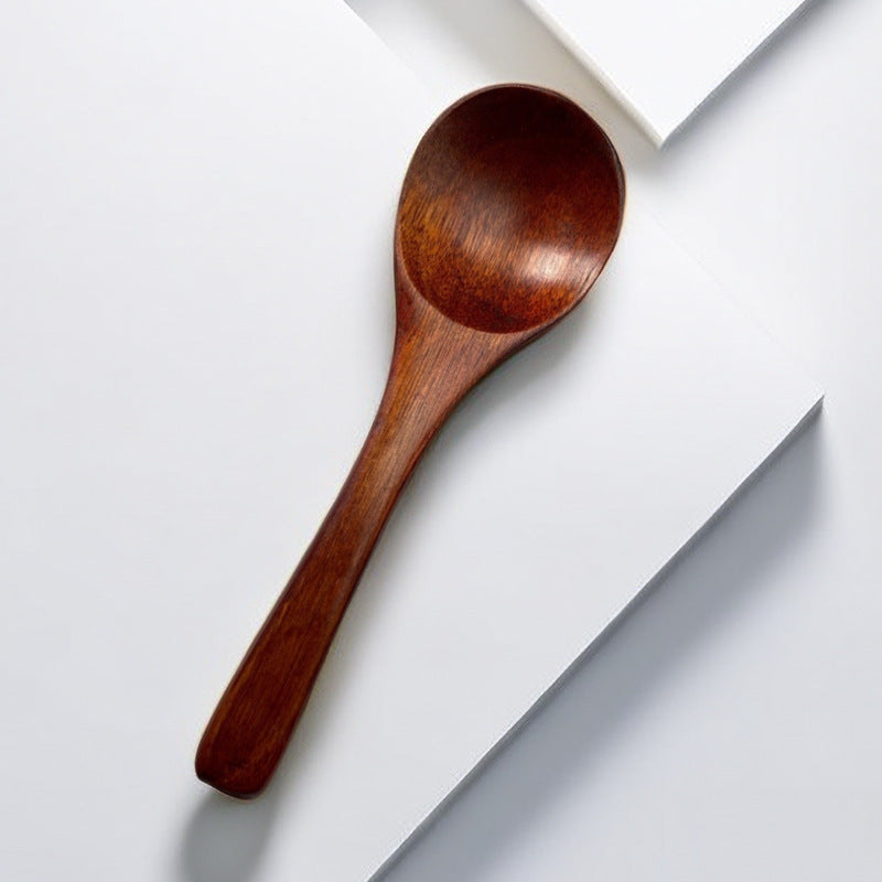 Long handle wooden supply foreign trade children wooden spoon wholesale Japanese style small wooden spoon nanmu drinking soup spoon coffee spoon