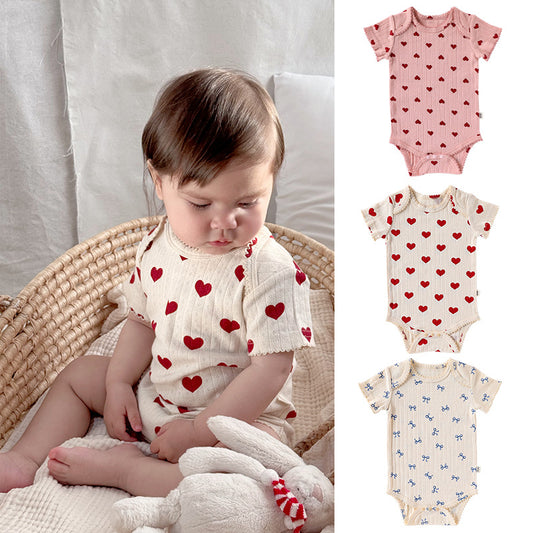 Baby bag fart clothes summer cotton class A newborn clothes for men and women baby envelope collar Ha clothes crawling clothes