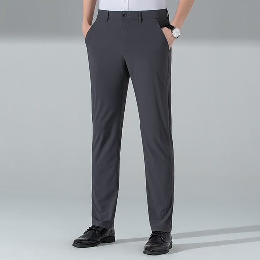 New summer men's slacks, ice silk thin trousers, young and middle-aged men's brand trousers, 5A grade antibacterial pants