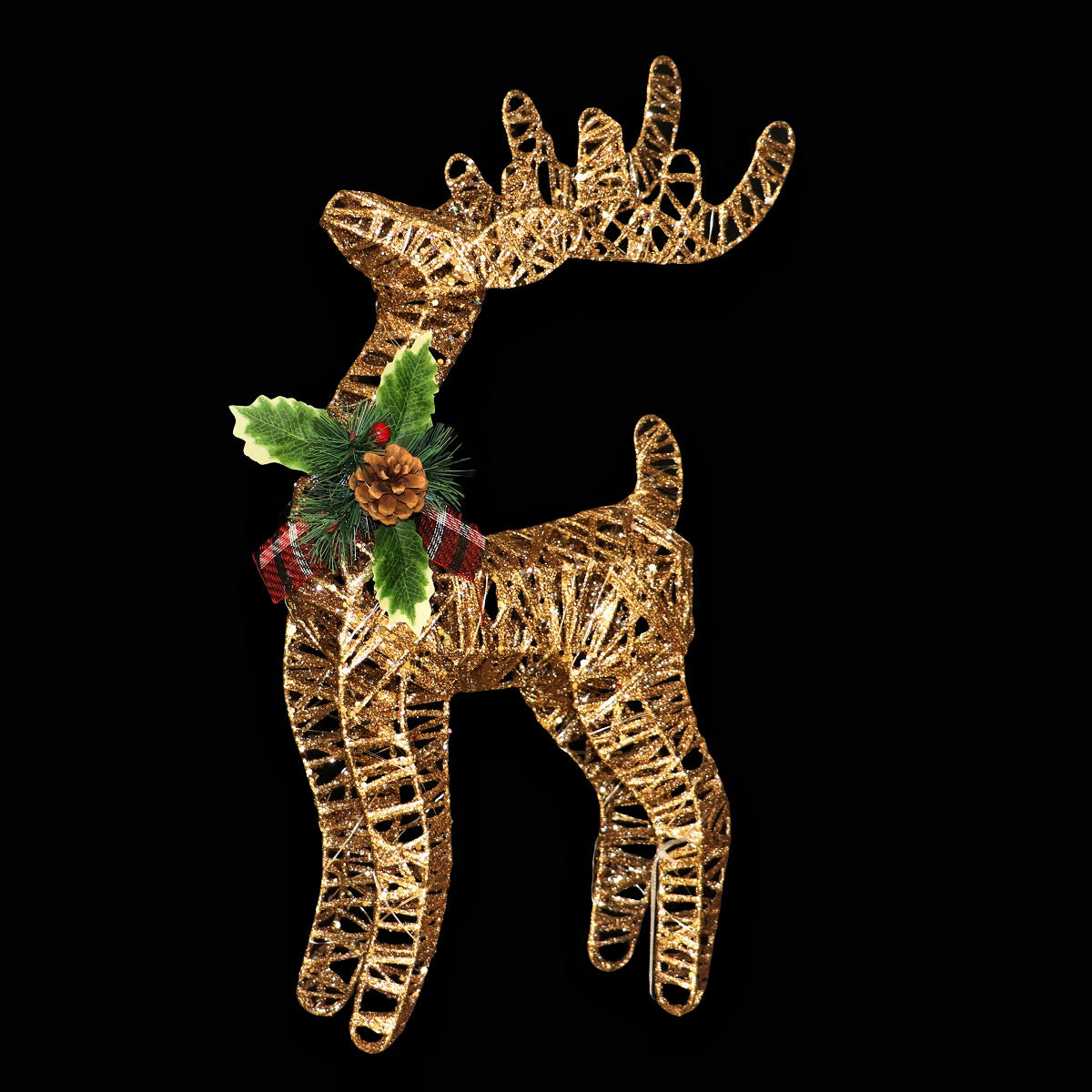 2025 Christmas Elk Wrought Iron Christmas Tree Bottom Decoration Glow Up Elk Christmas Decoration Deer Ornament Christmas Deer