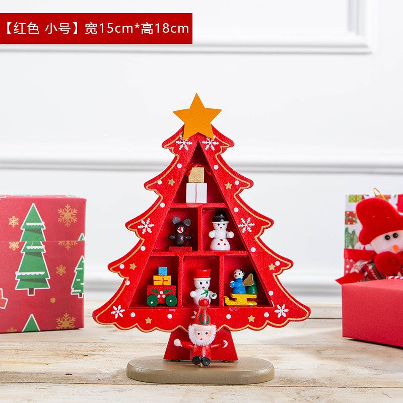 2025 Christmas Ornaments Small Mini Tree DIY Three-dimensional ins Scene Arrangement Tabletop Ornaments for Children Home